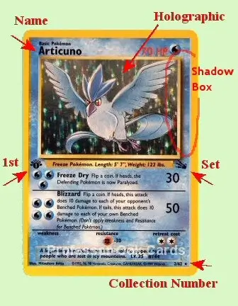 articuno pokemon card explained set name collection number trading game pokemon card symbol meanings