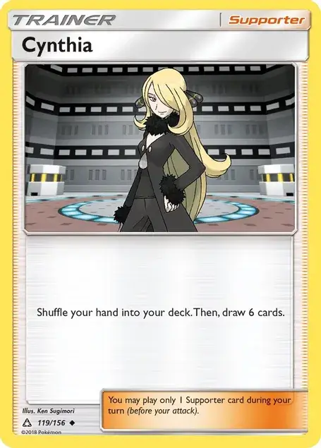 pokemon trading card game cynthia supporter trainer card