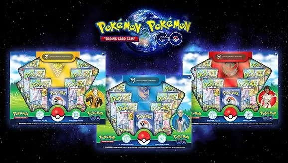 pokemon go special collection team valor mystic instinct different booster packs