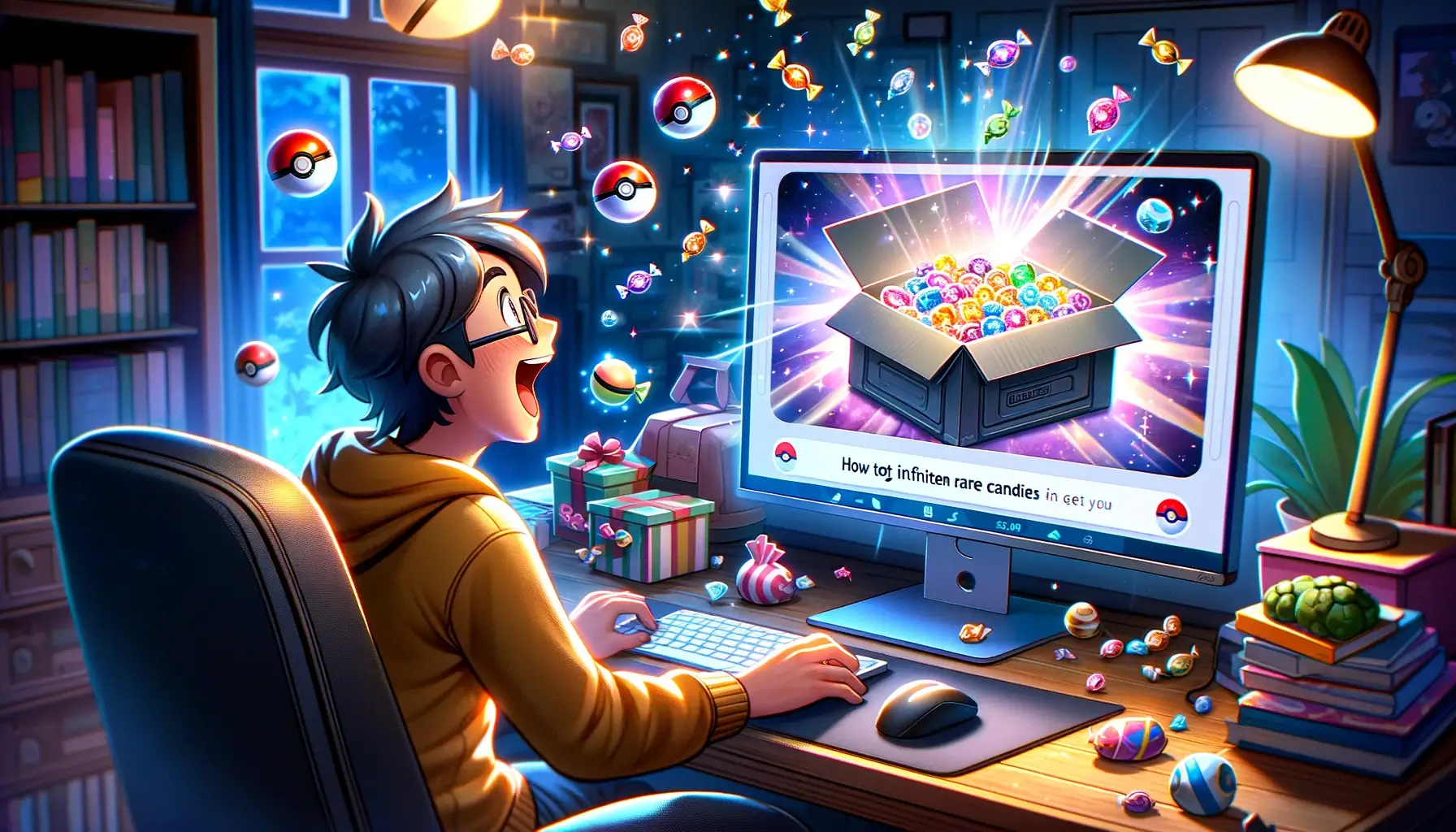 How to Get Infinite Rare Candies in Pokemon Infinite Fusion'. The image depicts a player discovering