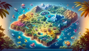 Pokemon Infinite Fusion Pokemon Locations'. The image depicts a detailed map showcasing various habitats