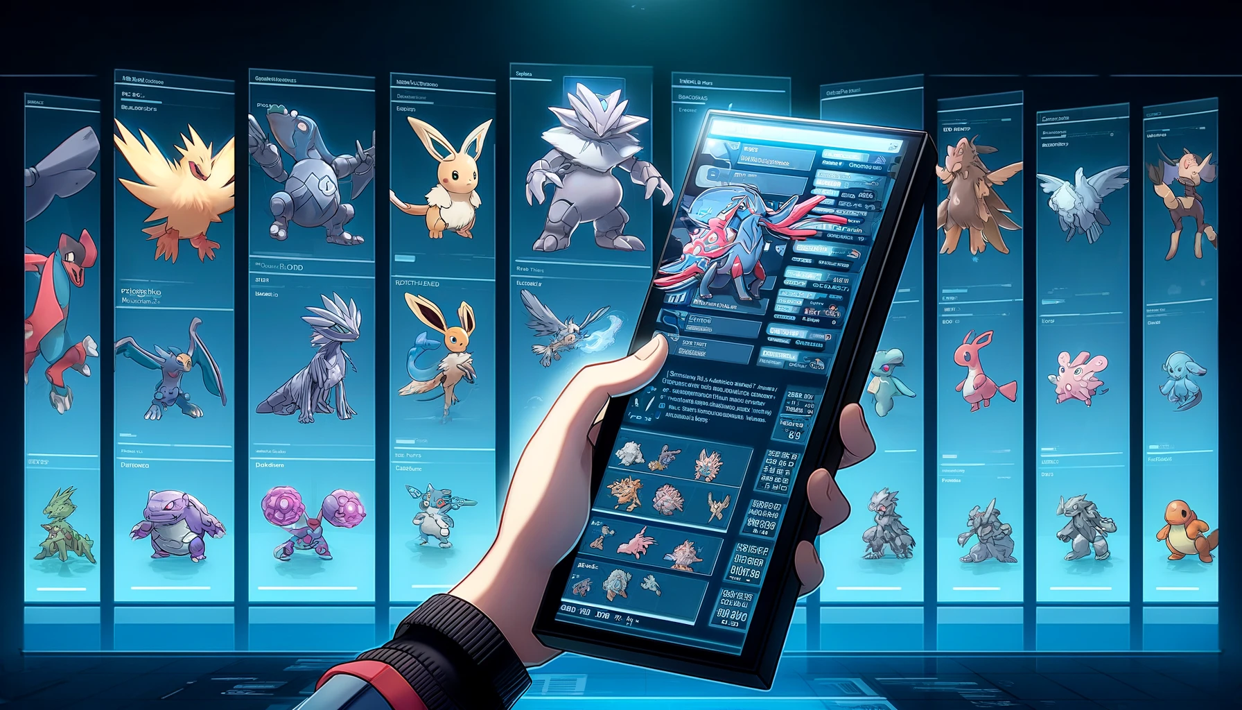 Pokémon Infinite Fusion Pokédex'. The image shows a digital Pokedex interface displaying various fusion