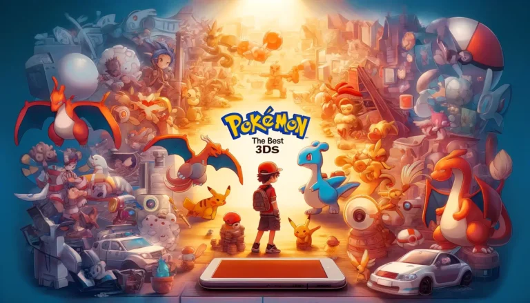 A nostalgic and engaging scene depicting the best 3DS Pokémon games. The image should showcase various iconic Pokémon and elements from the best 3DS Pokémon games