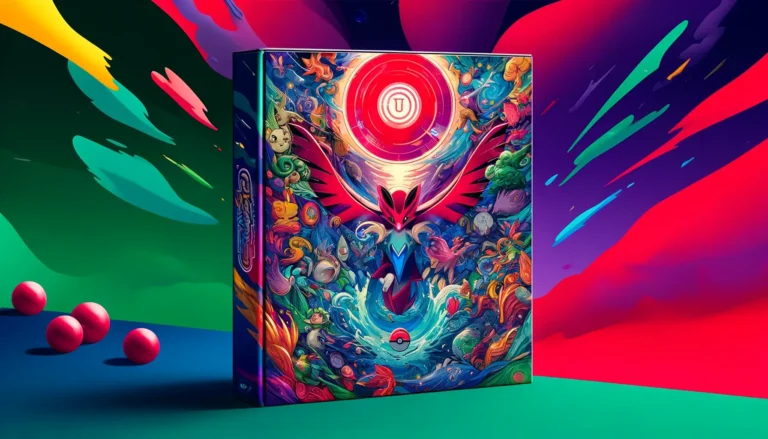 A vibrant and exciting digital artwork for a blog article, featuring the theme of Pokémon Scarlet and Violet with an abstract representation - pokemon scarlet and violet steelbook