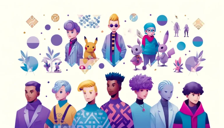 Create a fashionable and modern digital artwork for a blog header, focused on 'Pokémon Violet Hairstyles'.